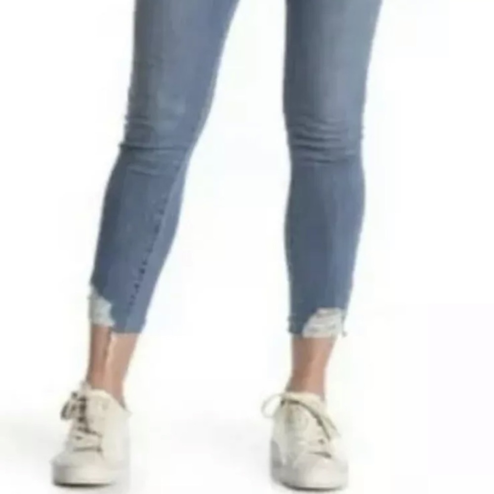 Joes Jeans Womens Size 29 Remmy Mid Rise Skinny Crop Jeans Distressed Blue